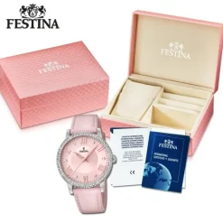 Festina Damen Armbanduhr Boyfriend F20412/2 Quarz Leder altrosa UF20412/2