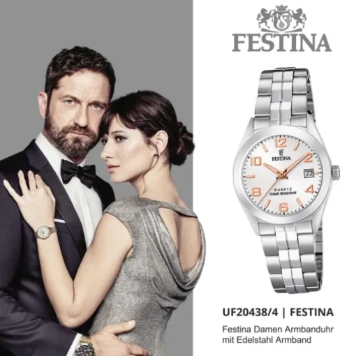 Festina Damen Armbanduhr Klassik F20438/4 Quarz Edelstahl silber UF20438/4