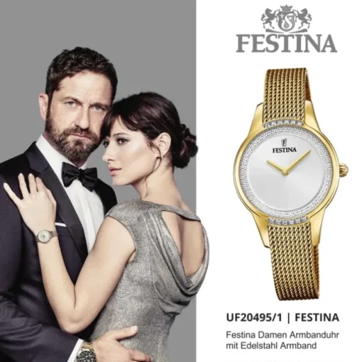 Festina Damen Armbanduhr Mademoiselle F20495/1 Analog Edelstahl gold UF20495/1