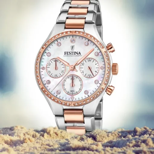 Festina Damen Armbanduhr Boyfriend F20403/1 Quarz Edelstahl silber UF20403/1