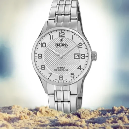 Festina Damen Armbanduhr Swiss Made F20006/1 Quarz Edelstahl silber UF20006/1