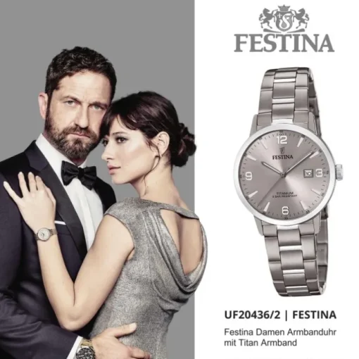 Festina Damen Armbanduhr Klassik F20436/2 Quarz Titan silber UF20436/2