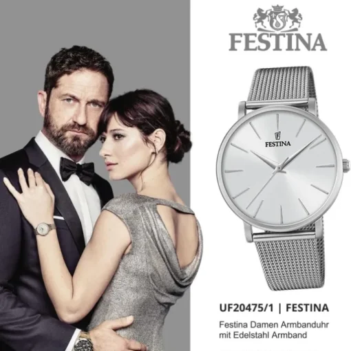 Festina Damen Armbanduhr Ladies Classic F20475/1 Edelstahl silber UF20475/1