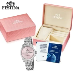 Festina Damen Armbanduhr Klassik F20455/2 Quarz Edelstahl silber UF20455/2