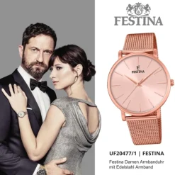 Festina Damen Armbanduhr Ladies Classic F20477/1 Edelstahl rosegold UF20477/1