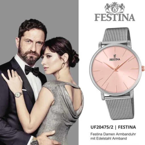 Festina Damen Armbanduhr Ladies Classic F20475/2 Edelstahl silber UF20475/2