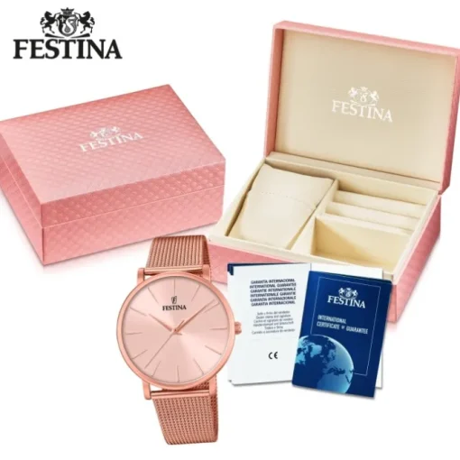 Festina Damen Armbanduhr Ladies Classic F20477/1 Edelstahl rosegold UF20477/1