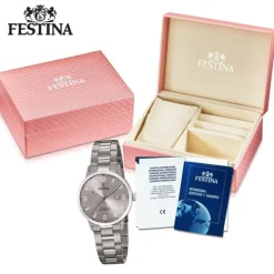 Festina Damen Armbanduhr Klassik F20436/2 Quarz Titan silber UF20436/2