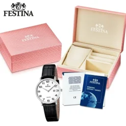 FESTINA Damen-Armbanduhr analog Quarz Leder Klassik Uhr UF16477/1