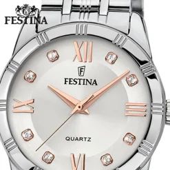 Festina Damen-Armbanduhr Boyfriend Quarz Edelstahl silber rose UF16940/B