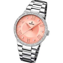 FESTINA Damen-Armbanduhr Mademoiselle Analog Quarz Edelstahl silber UF16719/3