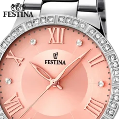 FESTINA Damen-Armbanduhr Mademoiselle Analog Quarz Edelstahl silber UF16719/3