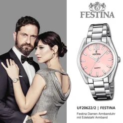 Festina Damenuhr Boyfriend F20622/2 Armbanduhr Edelstahl silber UF20622/2