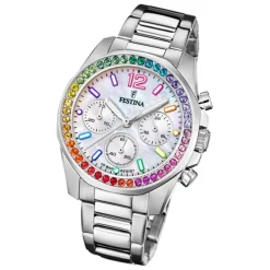 Festina Damenuhr Edelstahl silber Festina Boyfriend Armbanduhr UF20606/2