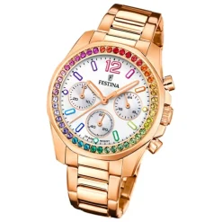 Festina Damenuhr Edelstahl rosé Festina Boyfriend Armbanduhr UF20639/2