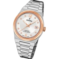 Festina Damenuhr Edelstahl silber Festina Swiss made Armbanduhr UF20037/1