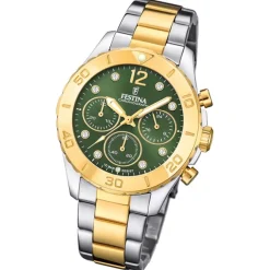 Festina Damenuhr Edelstahl silber gold Festina Boyfriend Armbanduhr UF20604/2