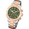 Festina Damenuhr Edelstahl silber gold Festina Boyfriend Armbanduhr UF20605/2