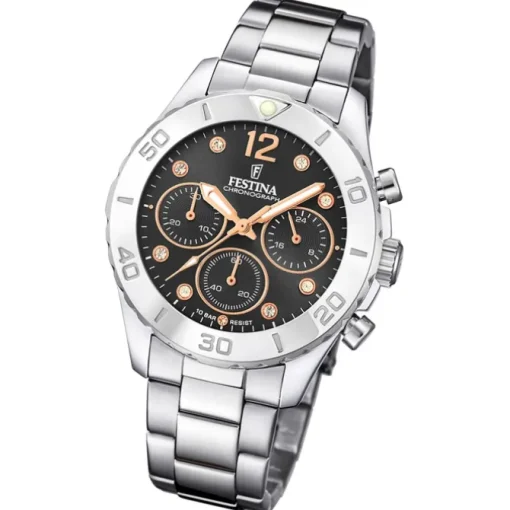 Festina Damenuhr Edelstahl silber Festina Boyfriend Armbanduhr UF20603/6