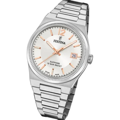 Festina Damenuhr Edelstahl silber Festina Swiss made Armbanduhr UF20035/2