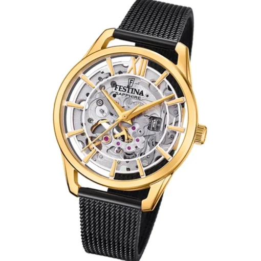 Festina Damenuhr Edelstahl schwarz Festina Automatik Armbanduhr UF20629/2