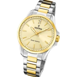 Festina Damenuhr Edelstahl silber gold Festina Solar Energy Solaruhr UF20655/3
