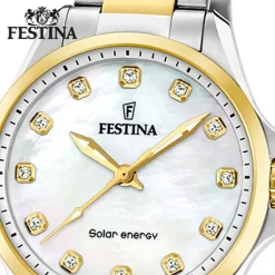 Festina Damenuhr Edelstahl silber gold Festina Solar Energy Solaruhr UF20655/1