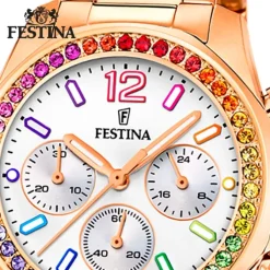 Festina Damenuhr Edelstahl rosé Festina Boyfriend Armbanduhr UF20639/2