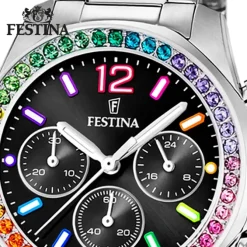 Festina Damenuhr Edelstahl silber Festina Boyfriend Armbanduhr UF20606/3