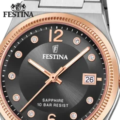 Festina Damenuhr Edelstahl silber Festina Swiss made Armbanduhr UF20037/3