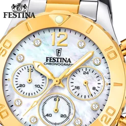 Festina Damenuhr Edelstahl silber gold Festina Boyfriend Armbanduhr UF20604/1