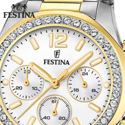 Festina Damenuhr Edelstahl silber gold Festina Boyfriend Armbanduhr UF20607/1