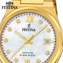 Festina Damenuhr Edelstahl gold Festina Swiss made Armbanduhr UF20039/1