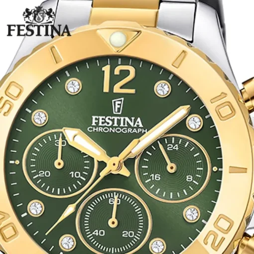 Festina Damenuhr Edelstahl silber gold Festina Boyfriend Armbanduhr UF20604/2