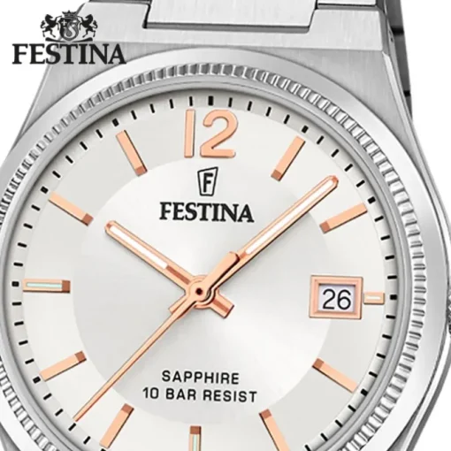 Festina Damenuhr Edelstahl silber Festina Swiss made Armbanduhr UF20035/2
