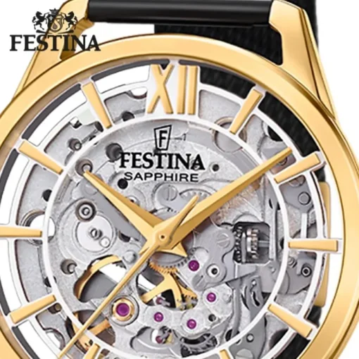 Festina Damenuhr Edelstahl schwarz Festina Automatik Armbanduhr UF20629/2