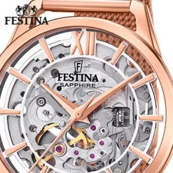Festina Damenuhr Edelstahl rosé Festina Automatik Armbanduhr UF20628/2