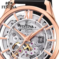 Festina Damenuhr Edelstahl schwarz Festina Automatik Armbanduhr UF20628/3