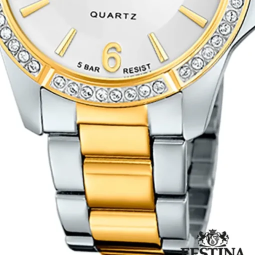 Festina Damenuhr Edelstahl silber gold Festina Mademoiselle Armbanduhr UF20594/1