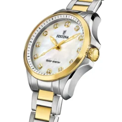 Festina Damenuhr Edelstahl silber gold Festina Solar Energy Solaruhr UF20655/1