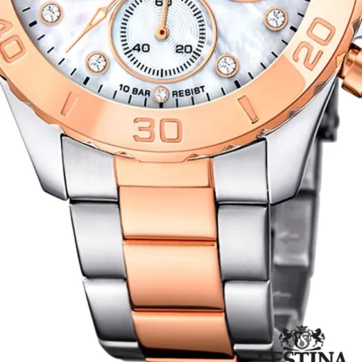 Festina Damenuhr Edelstahl silber rosé Festina Boyfriend Armbanduhr UF20605/1