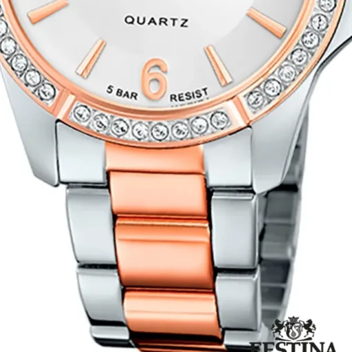 Festina Damenuhr Edelstahl silber rosé Festina Mademoiselle Armbanduhr UF20595/1