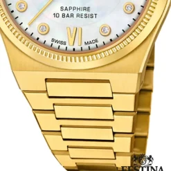 Festina Damenuhr Edelstahl gold Festina Swiss made Armbanduhr UF20033/1