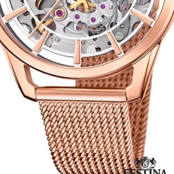 Festina Damenuhr Edelstahl rosé Festina Automatik Armbanduhr UF20628/2