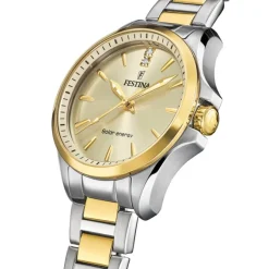 Festina Damenuhr Edelstahl silber gold Festina Solar Energy Solaruhr UF20655/3