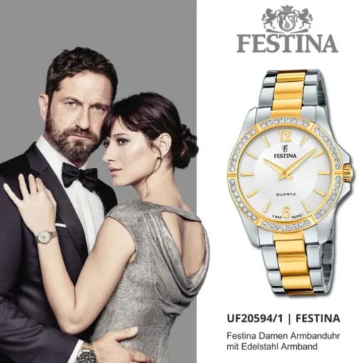 Festina Damenuhr Edelstahl silber gold Festina Mademoiselle Armbanduhr UF20594/1