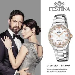 Festina Damenuhr Edelstahl silber Festina Solar Energy Solaruhr UF20658/1