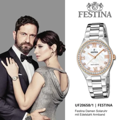 Festina Damenuhr Edelstahl silber Festina Solar Energy Solaruhr UF20658/1