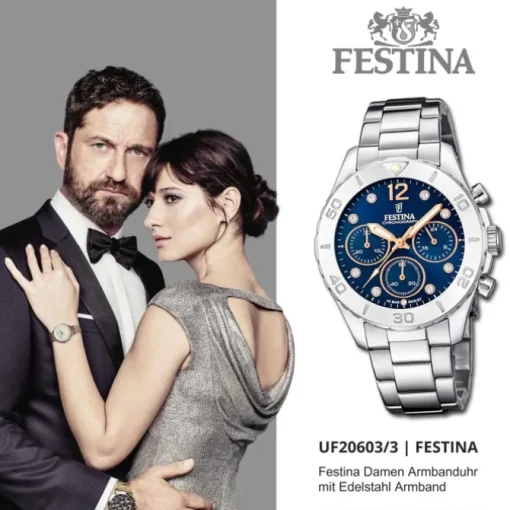 Festina Damenuhr Edelstahl silber Festina Boyfriend Armbanduhr UF20603/3