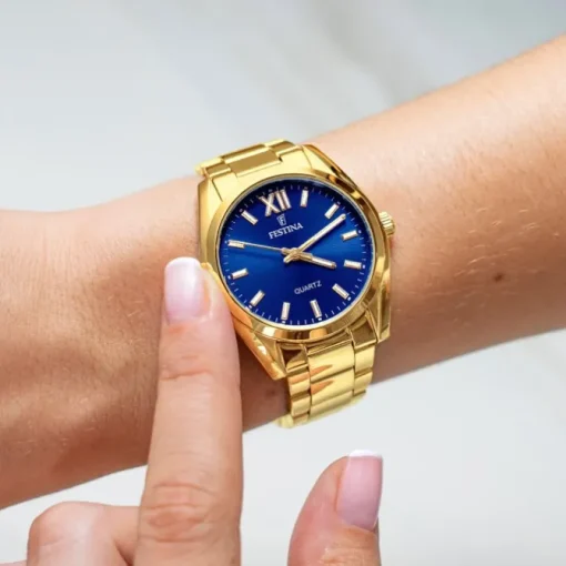 Festina Damenuhr Edelstahl gold Festina Boyfriend Armbanduhr UF20640/5